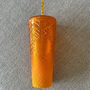 Starbucks Orange Tumbler with Straw